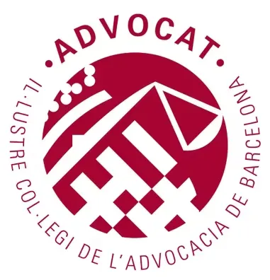 Logotipo oficial del Il·lustre Col·legi de l'Advocacia de Barcelona (ICAB), distintivo profesional de los abogados colegiados en Barcelona.